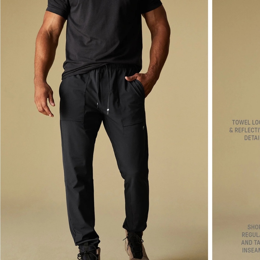 Men's Black Fabletics Drawstring Performance Pants - Size Xl